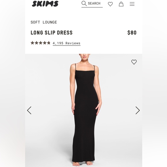 SKIMS FITS EVERYBODY LONG SLIP DRESS ‘ONYX’ - Picture 5 of 6